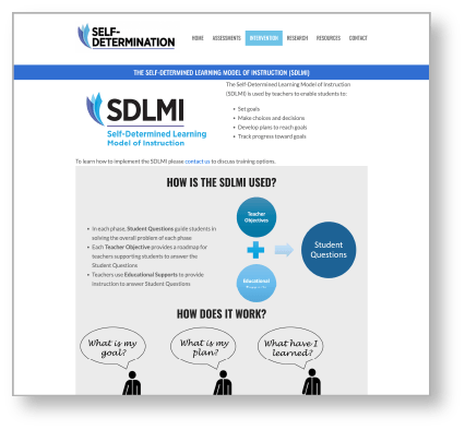 Self-determined learning model of instruction webpage