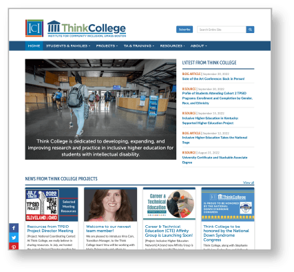 The Think College homepage