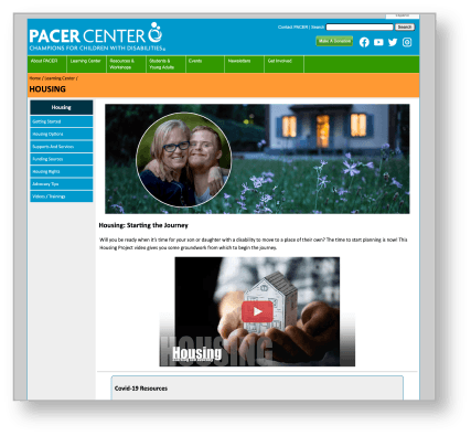 PACER Center video collections page
