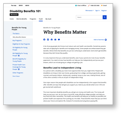 DB101's Why Benefits Matter webpage