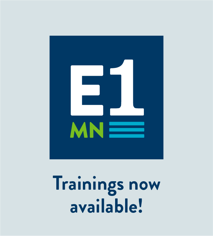 The E1MN logo. Trainings now available!